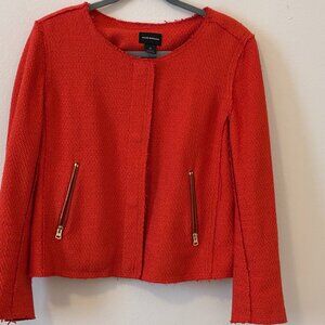 Burnt orange cropped jacket with zipper side pockets